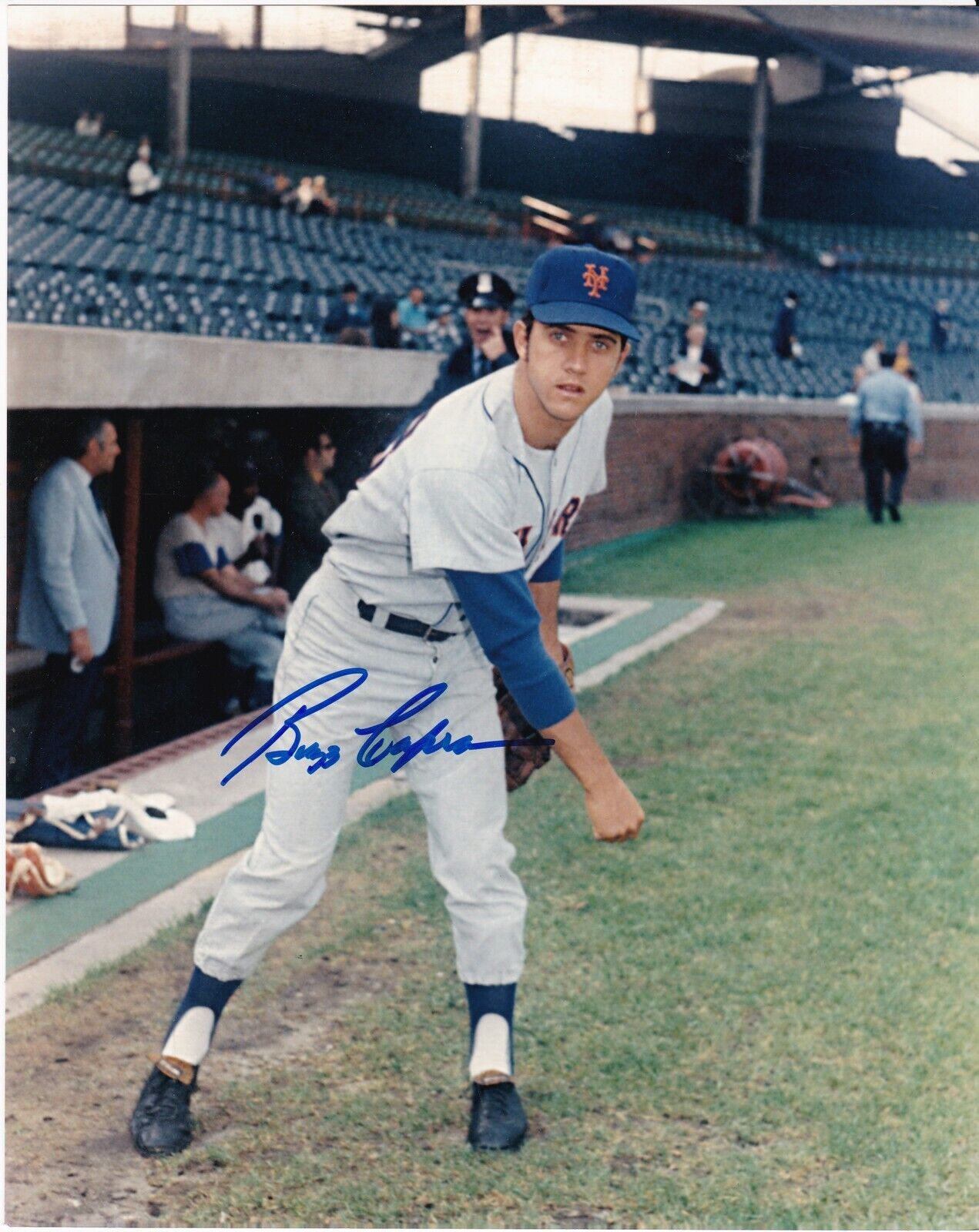 BUZZ CAPRA NEW YORK METS ACTION SIGNED 8x10