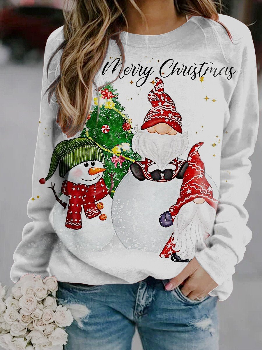 Merry Christmas Snowman Printed Women's Sweatshirt