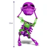 3D Printed Dancing Pink Skull Skeleton Funny Mini Skeleton Weird Dancing With Music Home Decor Holiday Gift