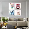 4pcs Diamond Painting -DIY Round Drill Animal