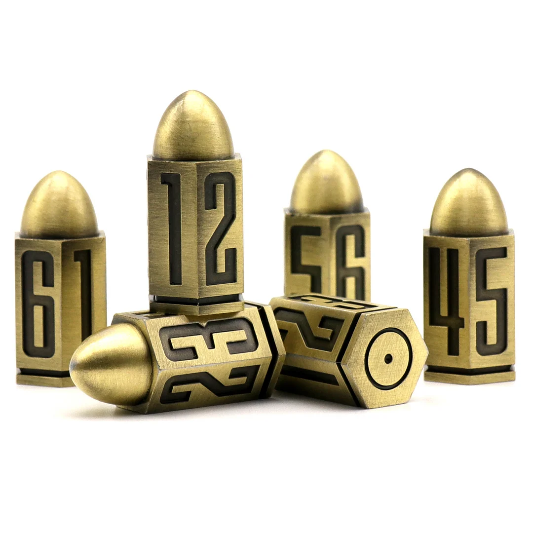 D6 Bullet Metal Dice Set for Table Games