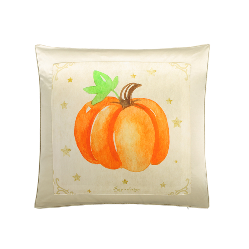 Pumpkin Printed Decorative Cushion Silk Pillowcase Details