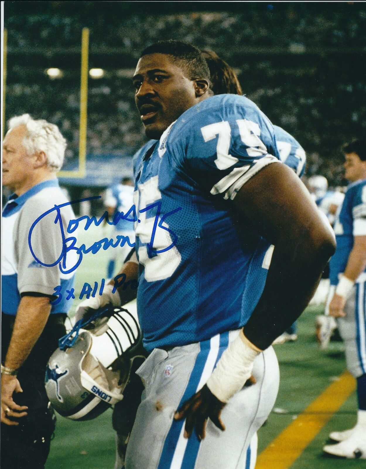 Autographed LOMAS BROWN 3X Pro Bowl