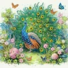 (US Local)4Pack Peacock-Crystal Rhinestone Diamond Painting(30x30cm)