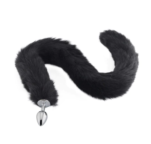 Black Extra Long Fox Cat Tail Plug Weloveplugs