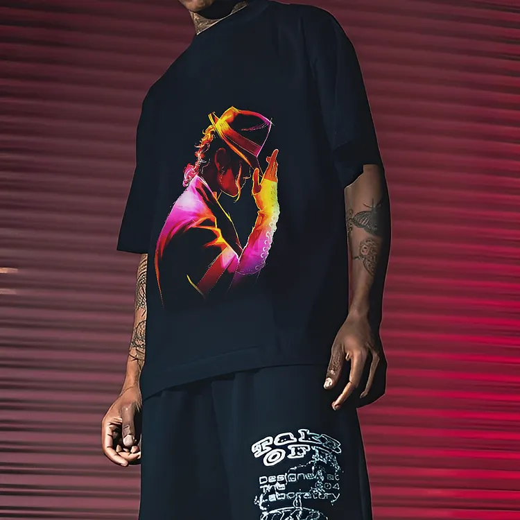 Neon Pop Icon Printed Men's T-shirt