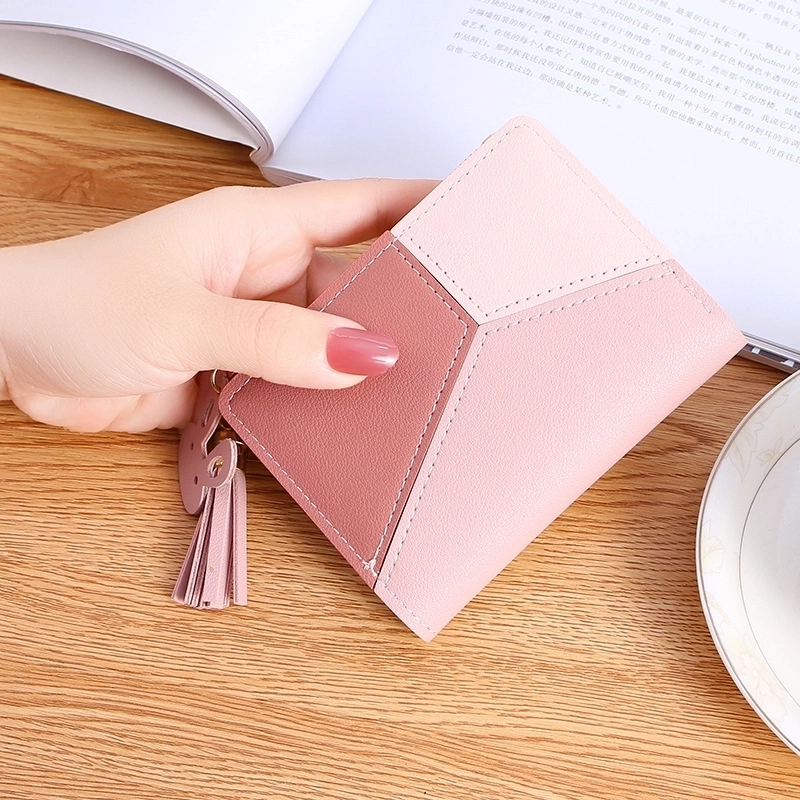 Women’s Spring&summer Pu Leather Color Block Fashion Square Zipper Buckle Coin Purse