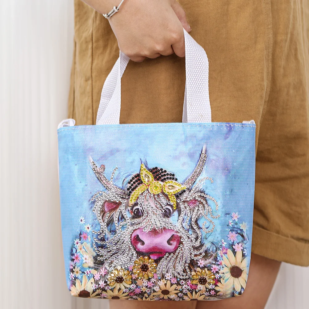 5D Diamond Painting Handbag DIY Canvas Yak Storage Bag Tote Gifts