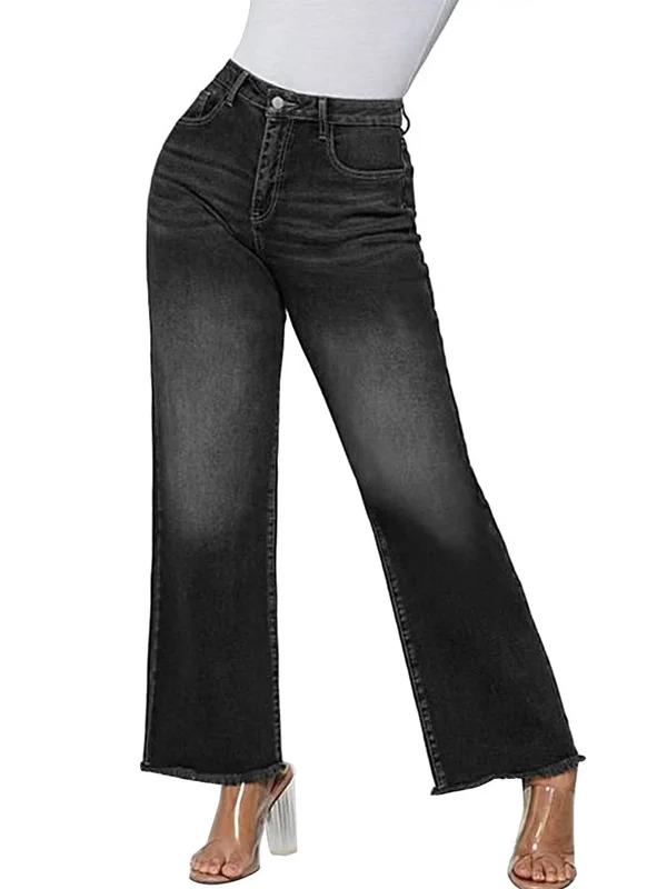 Woherb Vintage Women Wide Leg Pants Loose And Slim Cat Beard Monkey Jeans-Outfit Ideas