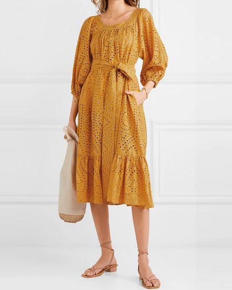 Lace oversize jumpsuit hollow