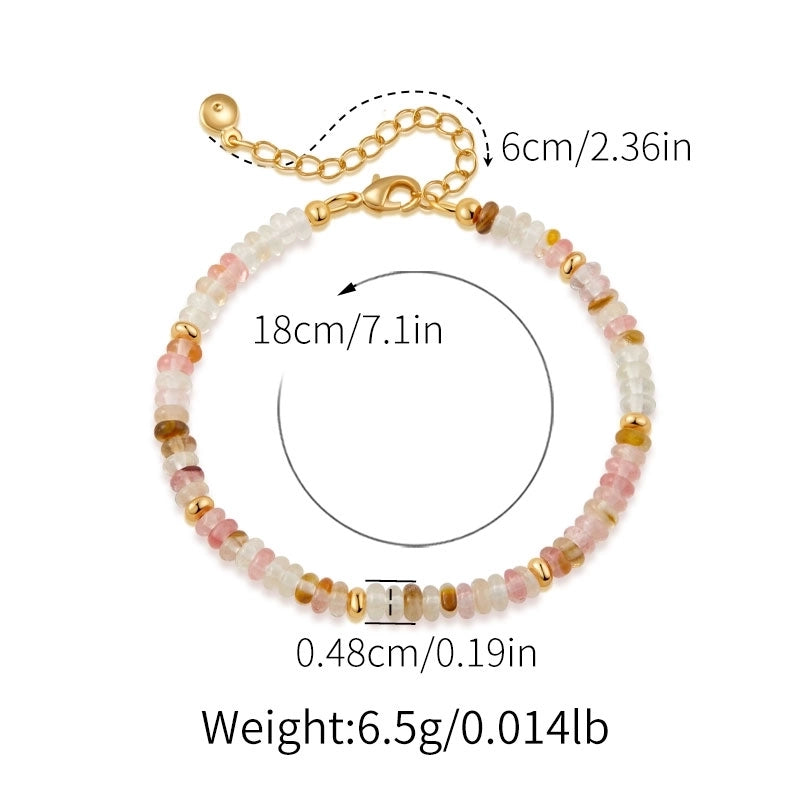 Turquoise Copper Beaded Crystal Artificial Crystal Natural Stone Turquoise Bracelets