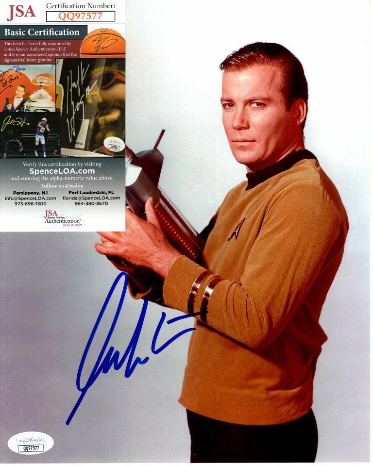 WILLIAM SHATNER signed STAR TREK CAPT JAMES T. KIRK 8x10 Photo Poster painting JSA