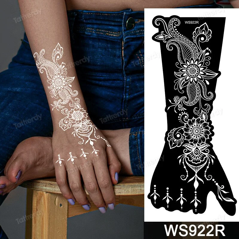 Henna Tattoo stencils for painting arm hand sleeve stencil templates airbrush indian arabic mandala tattoo reuseable paper sheet