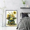 Frog And Sunflower- 18CT Stamped Cross Stitch 20*30cm/7.87*11.81in