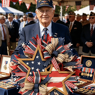 Patriotic wreath displayed for America's 250th anniversary