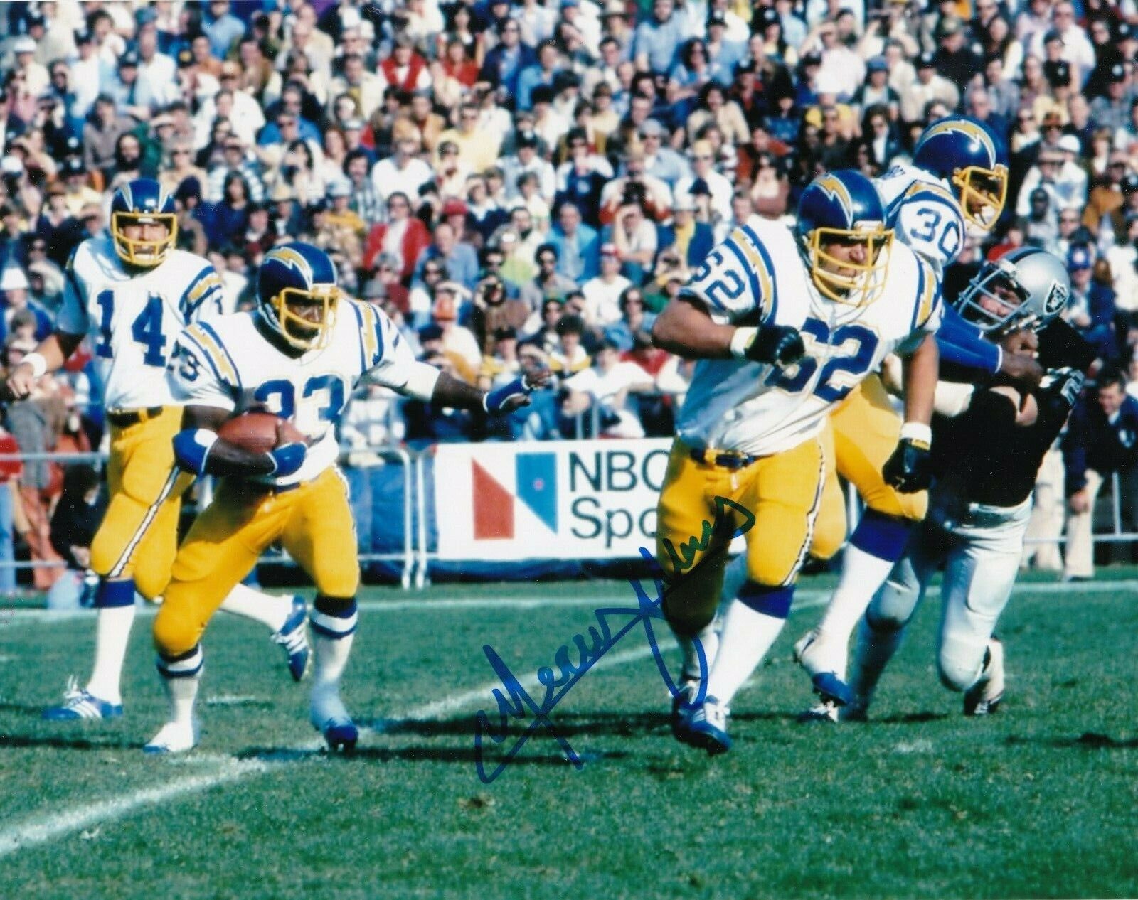 MERCURY MORRIS SAN DIEGO CHARGERS ACTION SIGNED 8x10