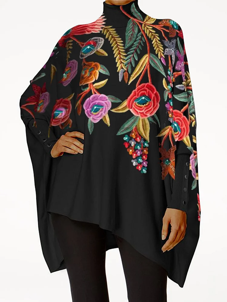 UR Turtleneck Casual Dolman Sleeve Top