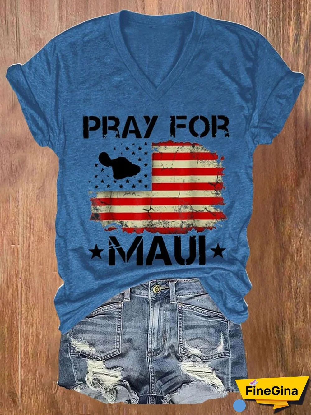 Women's Pray for Maui Print Short Sleeve T-Shirt