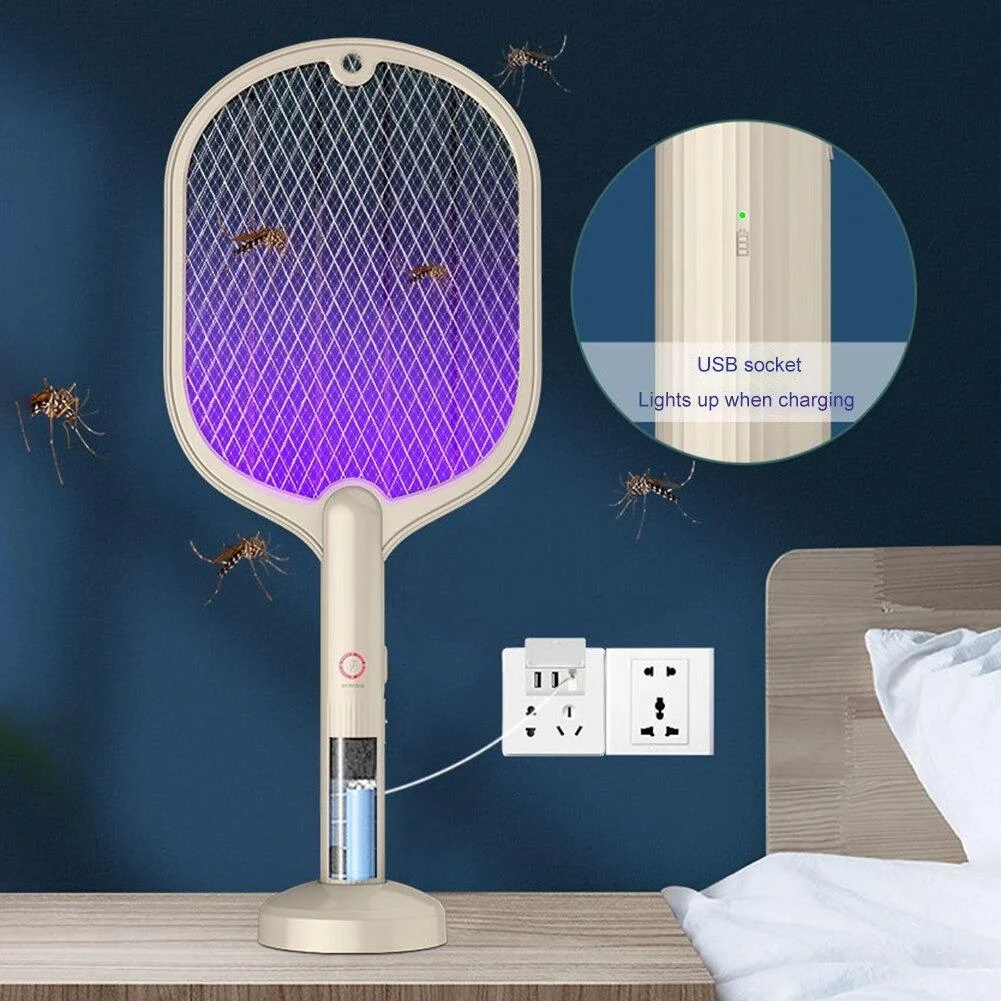 2 In 1 Usb Mosquito Racket Lamp