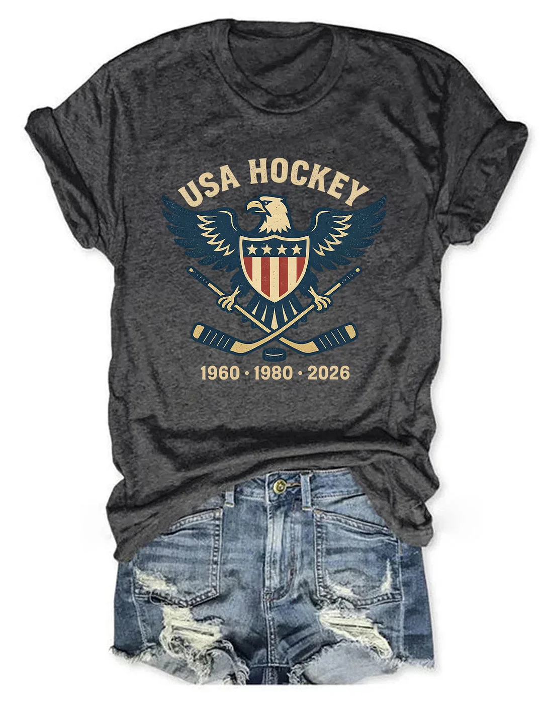 USA Hockey Eagle 1960 1980 2026 T-shirt
