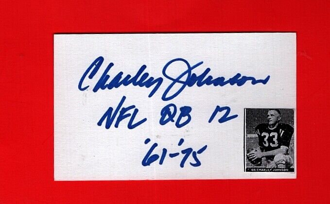 1961-75 CHARLEY JOHNSON-ST LOUIS CARDINALS AUTOGRAPHED 3X5 W/Photo Poster painting