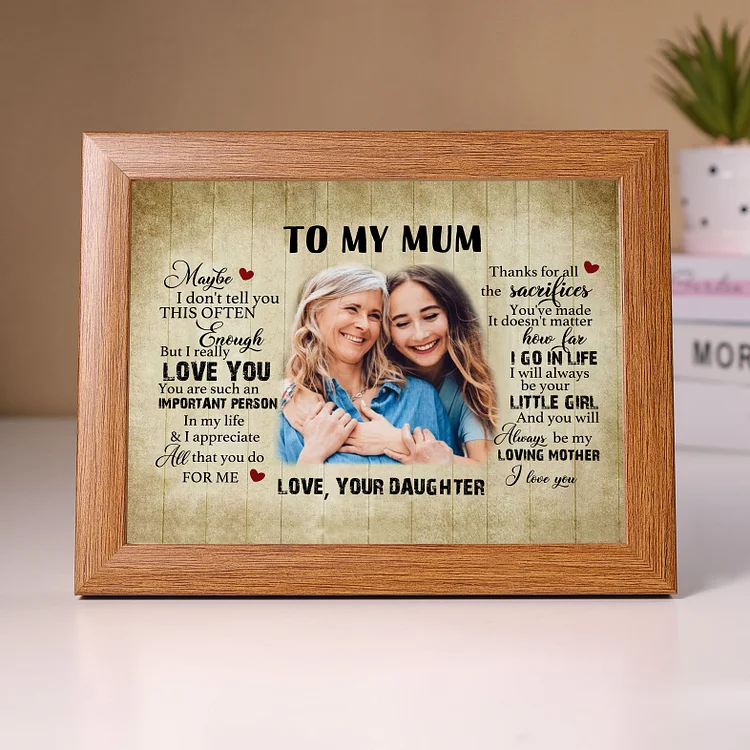 Personalized Mum Photo Frame Custom LED Night Light Gift For Mum