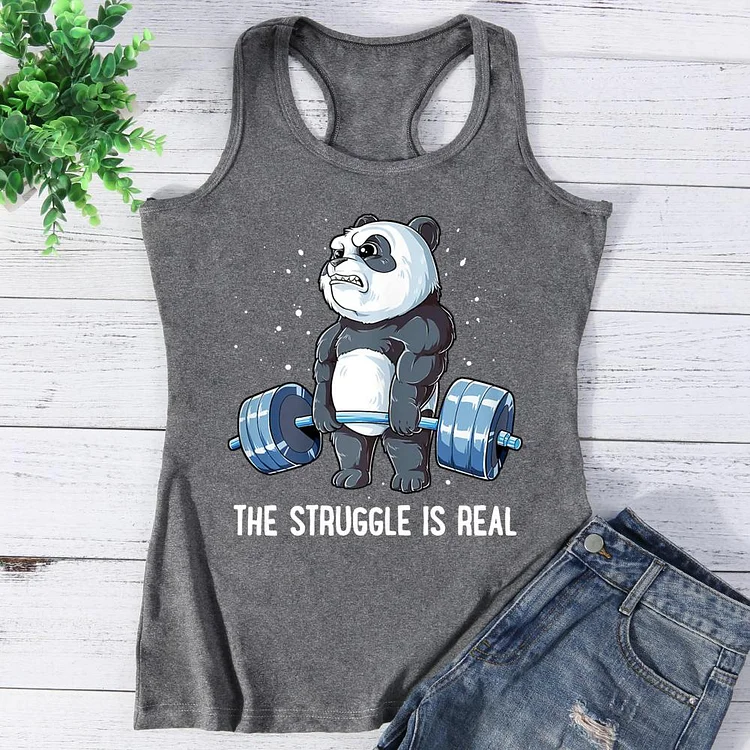 Panda The Struggle Is Real Vest Top-Annaletters