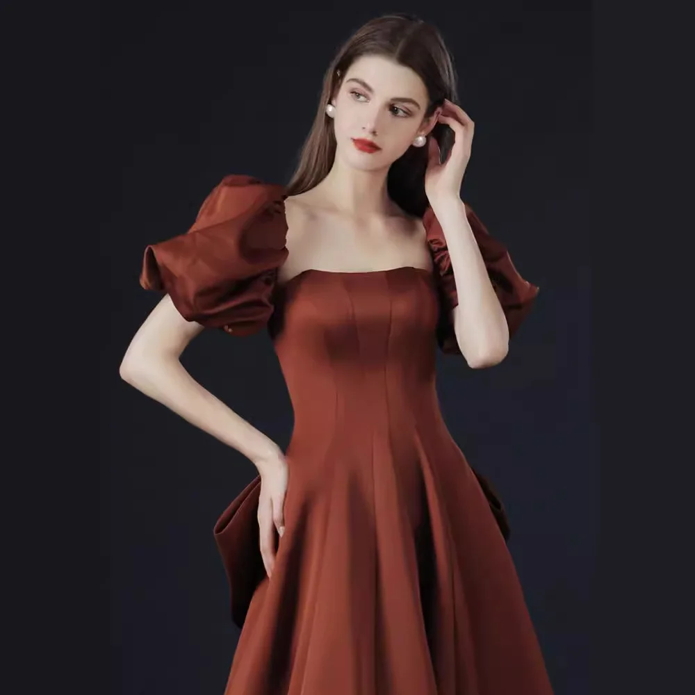 Uveng Uveng Shoulder Evening Dress 2025 New Atmospheric Long Dress Annual Conference Host Graduation Party Dress