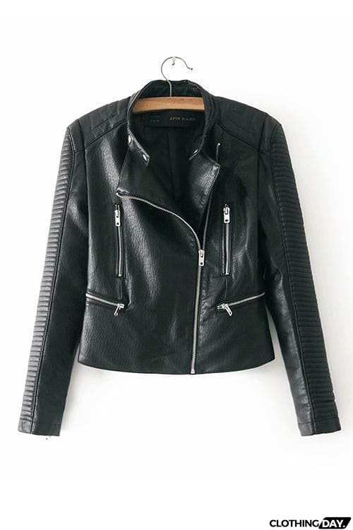 Zipper Slim Leather Jackets