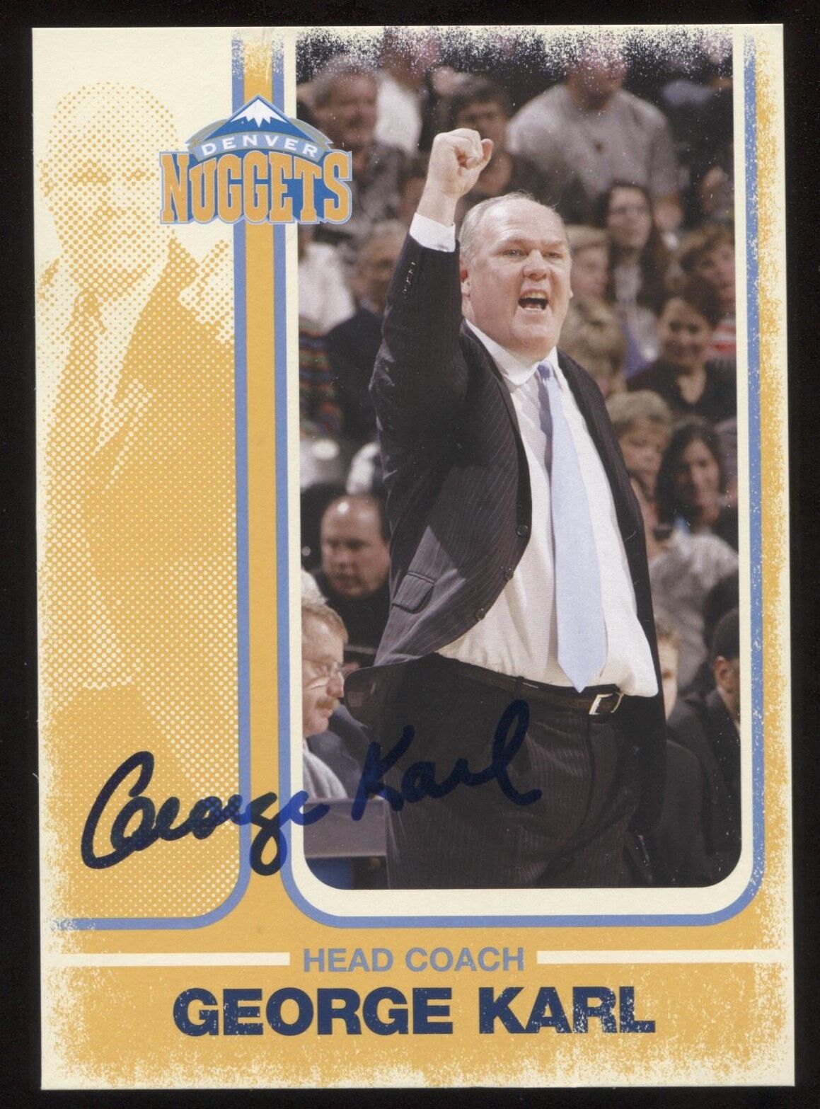 George Karl Signed Photo Poster painting Card NBA Basketball Autograph Coach