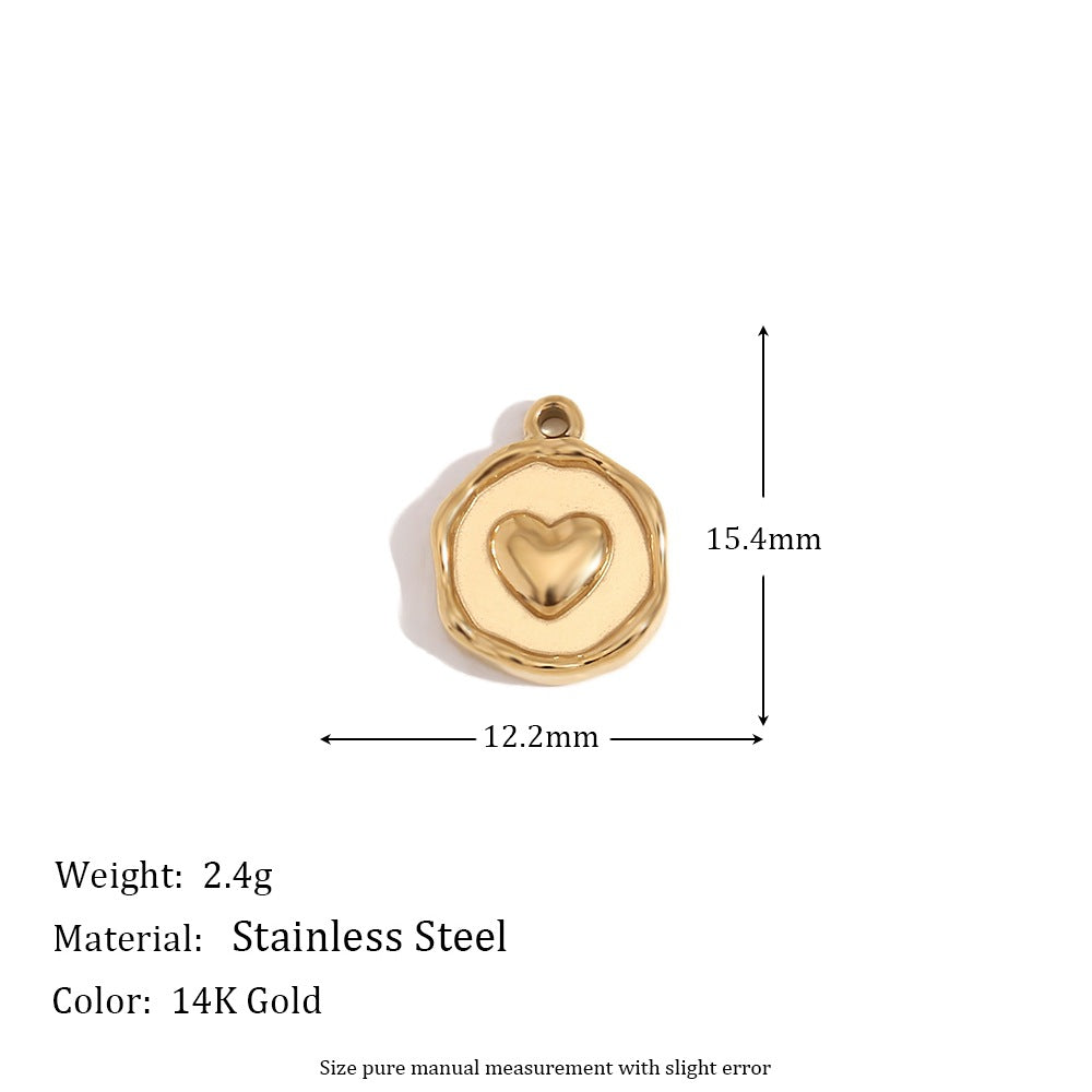 5 Pieces Fashion Irregular Heart Stainless Steel 18K Gold Plated Jewelry Making