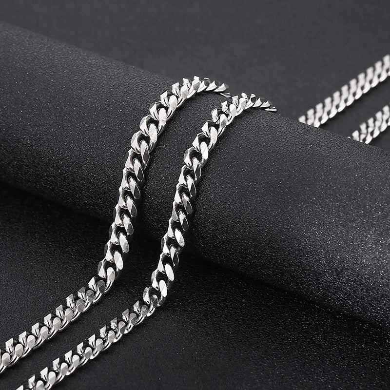 Hip-hop Rock Solid Color Stainless Steel Men’s Necklace