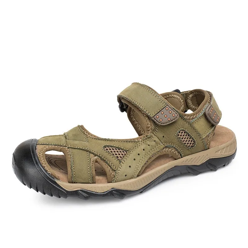 New Fashion Summer Leisure Beach Men Shoes High Quality Casual Genuine Leather Sandals Outdoor Men's Sandals Big Size 38-48