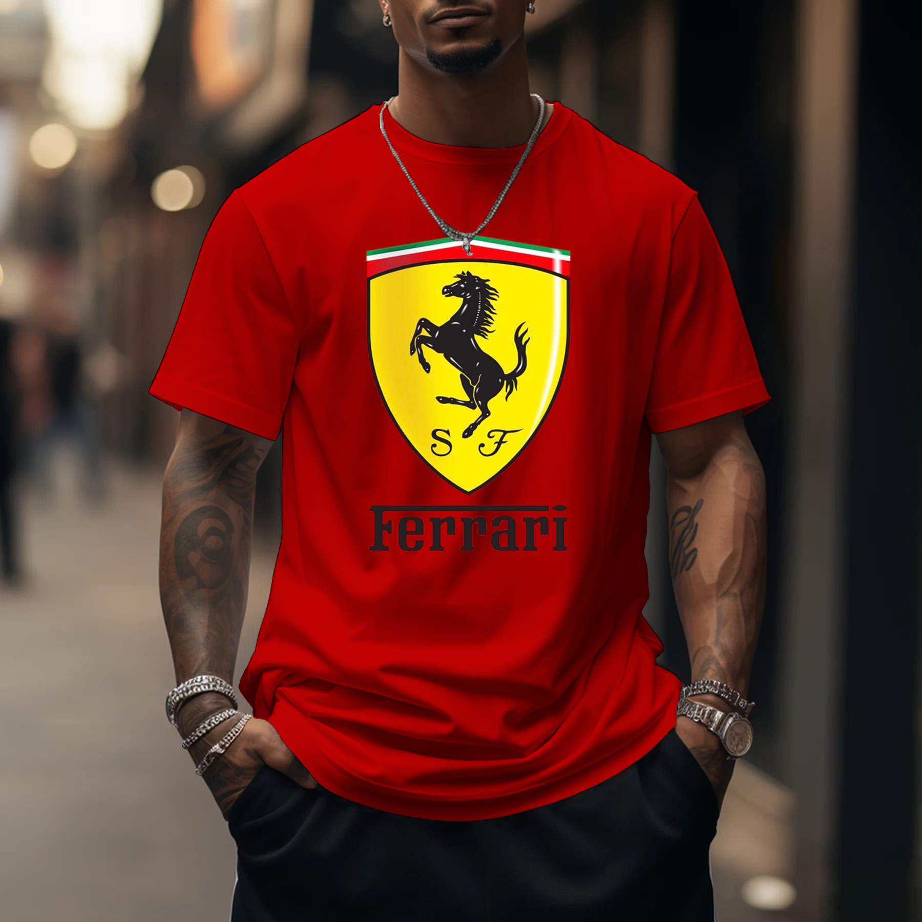Unisex Loose Comfort Racing Print T-shirt / TECHWEAR CLUB / Techwear