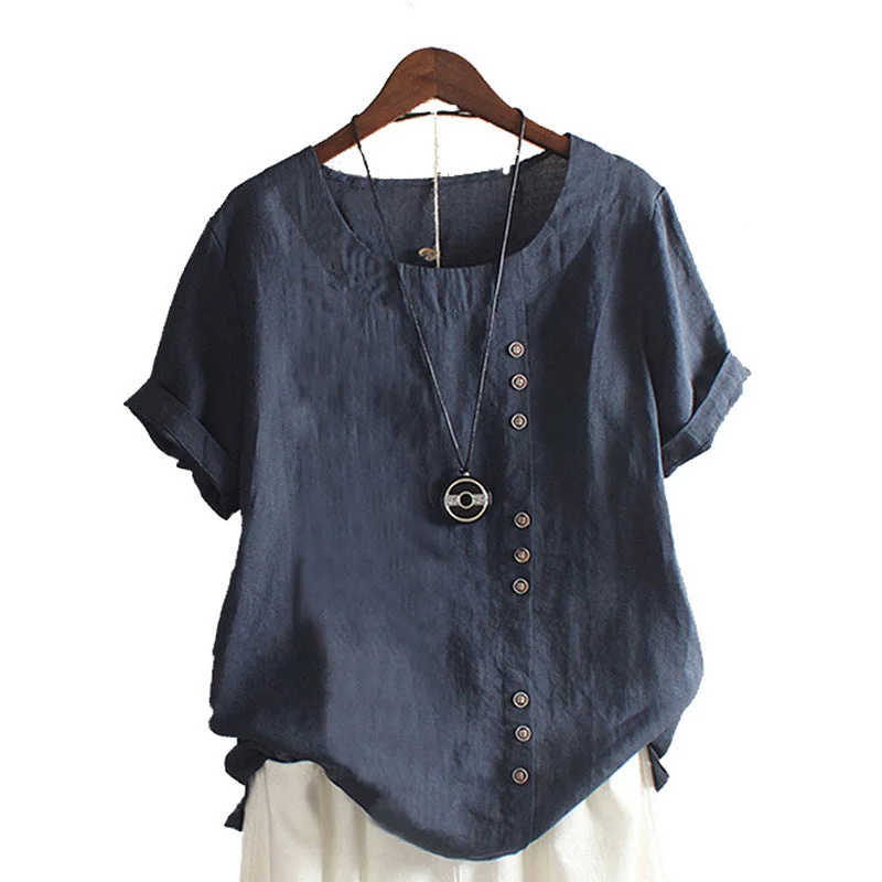 Brownm Summer Retro Large Loose Linen Sleeve Women's Clothing