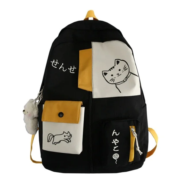 Kawaii Patchwork Large Capacity Waterproof Nylon Backpack SP17694