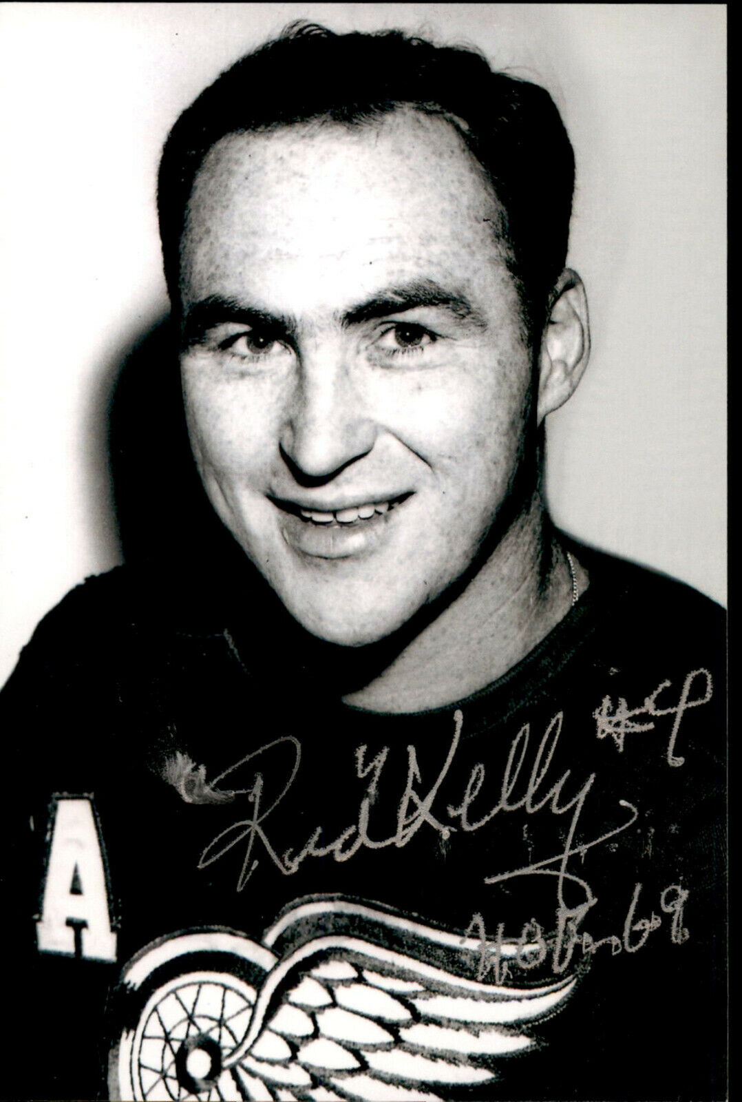 Leonard Red Kelly SIGNED autographed 4x6 Photo Poster painting DETROIT RED WINGS *SMUDGED*