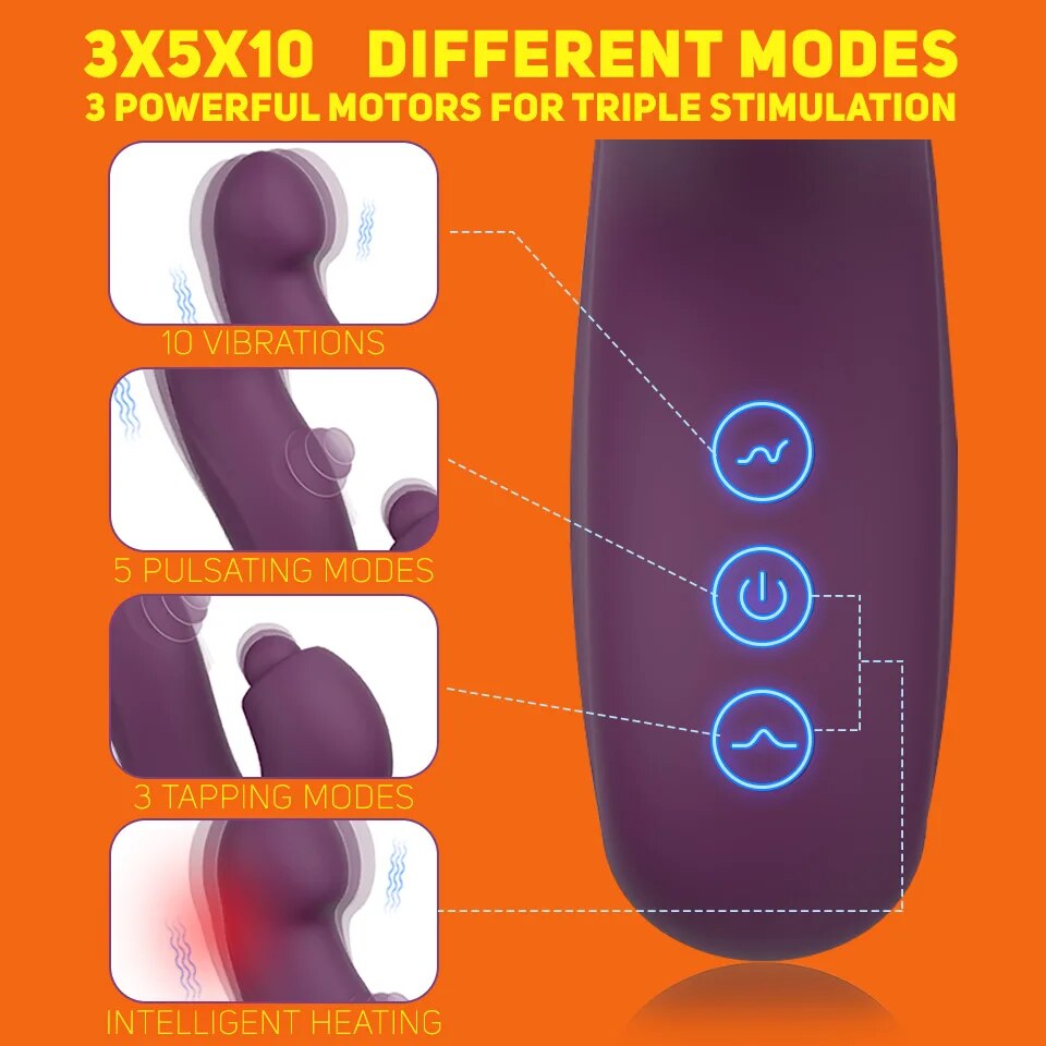 4-in-1 Rabbit G-Spot Vibrator with Heating Function