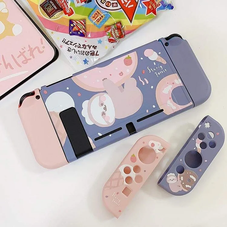 Switch/Switch Lite Sweets Kawaii Pastel Starry Forest Doughnut Sloth Case SP16778