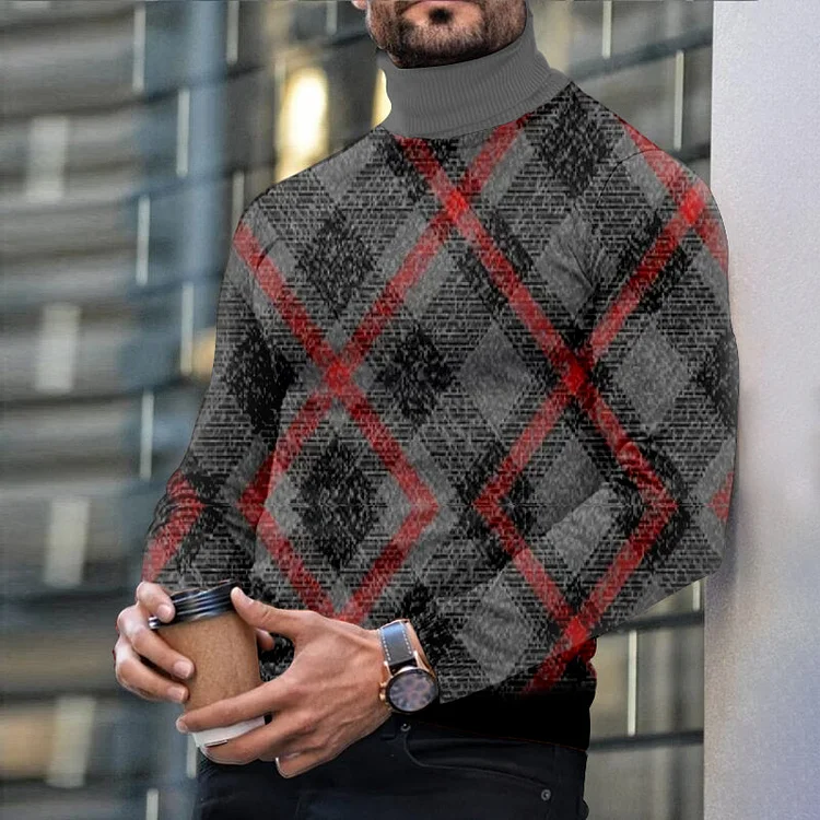 Men's Casual Turtleneck Long Sleeve Knitwear