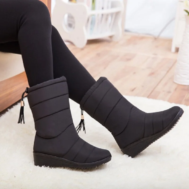 Boots Women Winter Snow Boots Female Tassel Down Girls Ankle Boots Ladies Botas Shoes Woman Warm Fur Botas Mujer 2021