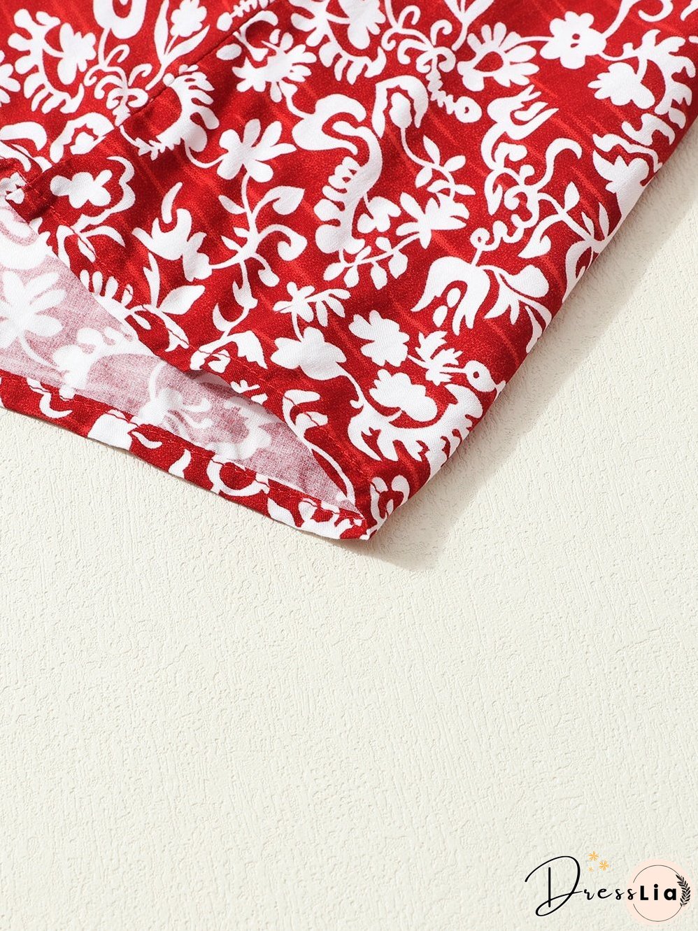 Burgundy Flower Print Neck Tie Blouse