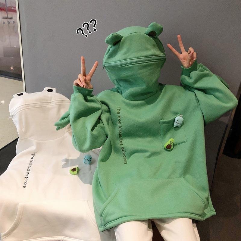 🐸Frog Zipper Hoodie Fleece Lined For Winter
