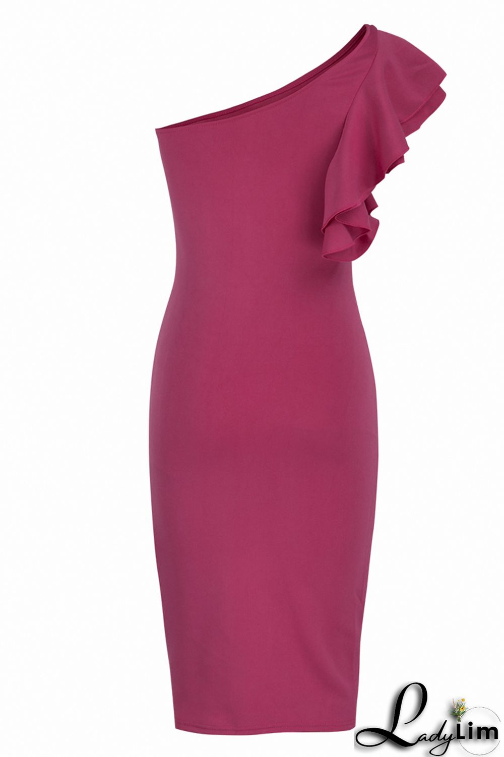 Yellow Fashion Sexy Solid Patchwork Backless One Shoulder Evening Dress