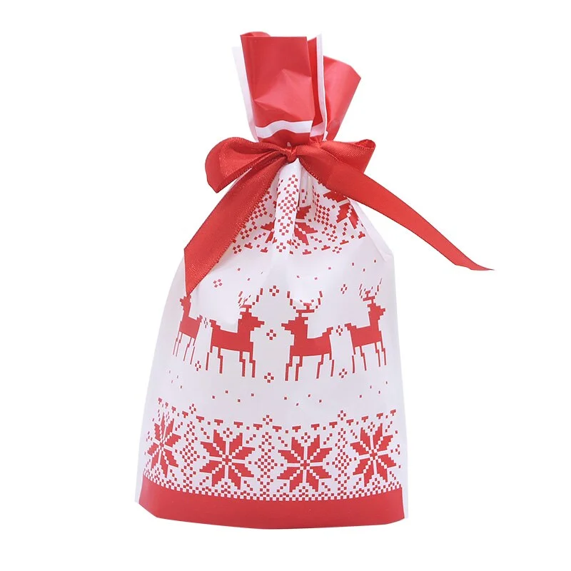 5/10pcs Candy Cookies Gift Bags With Ribbon Snack Biscuit Baking Package Wedding Birthday Party Decoration Christmas Gift Bags