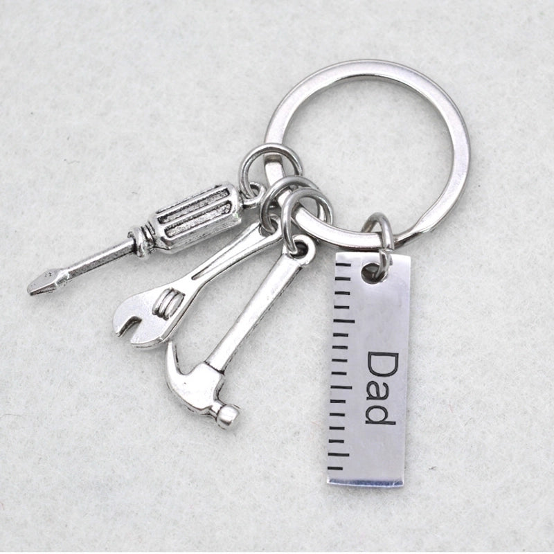 Father’s Day Gift Letter Grandpa Papa Dad Caliper Tool Stainless Steel Key Ring
