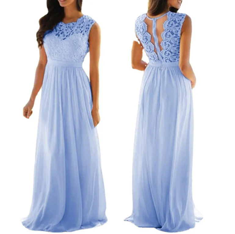 Churchf Churchf Style Round Collar Sexy Lace Lace Dress XY0749 Dress Chiffon Dress