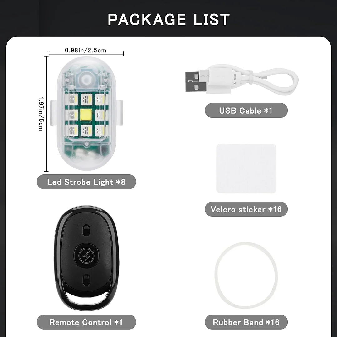 Wireless Remote Control Anti-Collision LED Strobe Light Kit