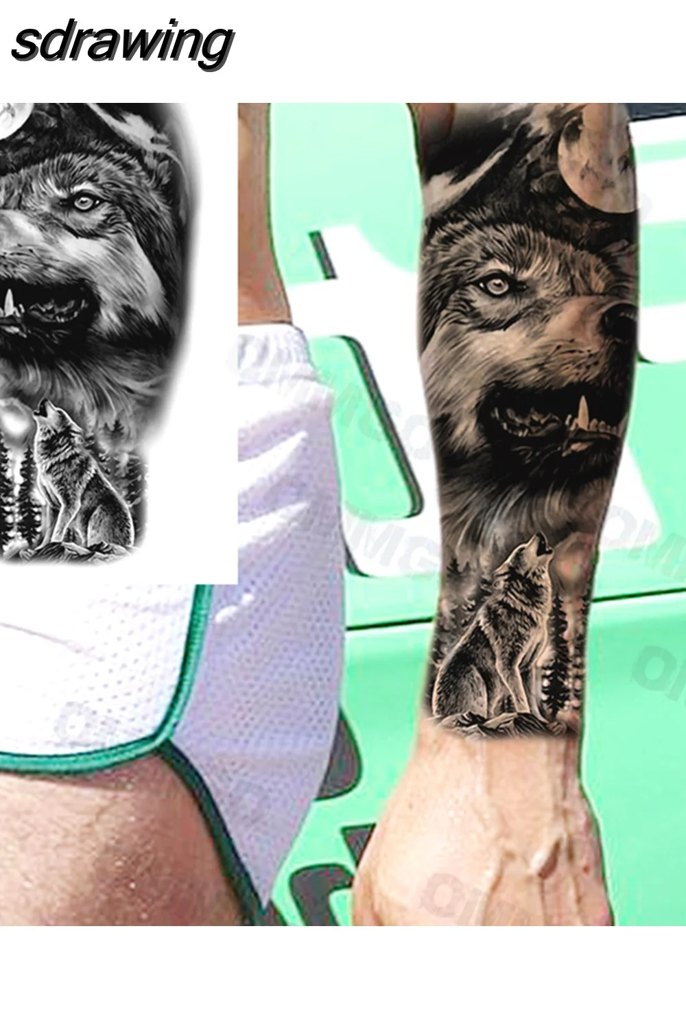 sdrawing Lion Rose Flower Temporary Tattoos For Women Adult Girl Compass Skull Fake Tattoo Arm Thigh Body Art Waterproof Tatoos