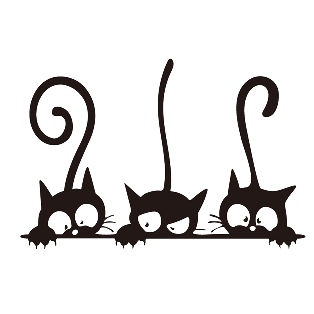 

Black Cat Wall Stickers Removable Bedroom Wall Decal Decorative Stickers, 501 Original